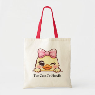Moeie Knipogende Eend Roze Strik Boodschappentas Tote Bag