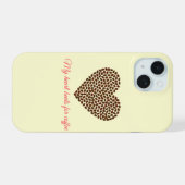 Moeie koffie hart telefoonhoesje iPhone 15 case (Achterkant horizontaal)
