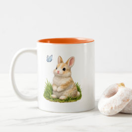 Moeie Konijn Koffiemok Dubbelzijdig  Tweekleurige Koffiemok