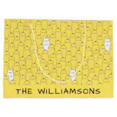 Moeie Konijn Kuikens Gele Paasfeest Groot Cadeauzakje (Achterkant)