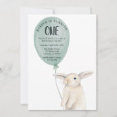 Moeie Konijn met Ballon Verjaardag  Kaart (Voorkant)