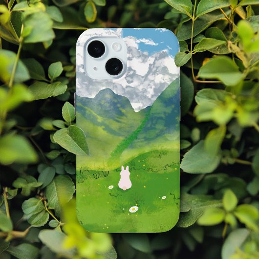 Moeie Konijn met Bergzicht iPhone Hoesje