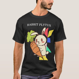 Moeie Konijn met Wortel Retro Konijn T-Shirt