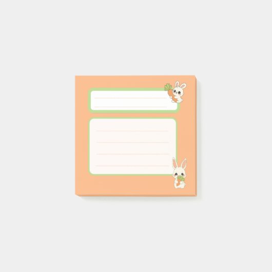 Moeie Konijn Oranje Post-it Notities Papierwaren Post-it® Notes (Voorkant)