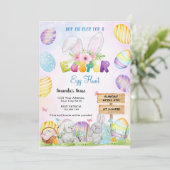 Moeie Konijn Paaseieren Jacht Kaart (Staand voorkant)