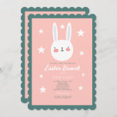 Moeie Konijn Pasen Brunch Eierspel Kaart (Voorkant / Achterkant)