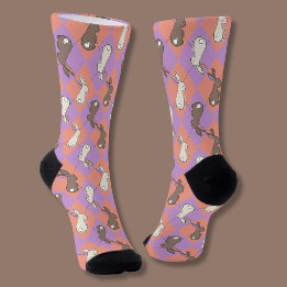 Moeie Konijn Roze en Paarse Pastel Argyle Sokken