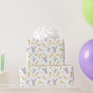 Moeie Konijnen en Wortels Pasen Geschenk Cadeaupapier