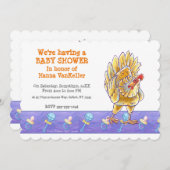 Moeie Kuiken Baby Shower Kaart (Voorkant / Achterkant)