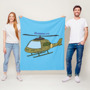 Moeie leger camouflage helikopter cartoon fleece deken