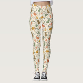 Moeie met de hand getekende lente-konijnen legging