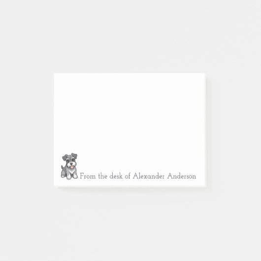 Moeie Miniatuur Schnauzer Cartoon Gepersonaliseerd Post-it® Notes (Voorkant)