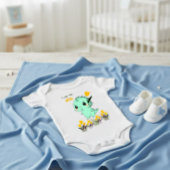 Moeie mintgroene dinosaurus baby romper