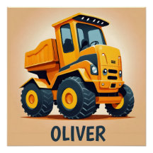 Moeie moderne bouwtruck gepersonaliseerd