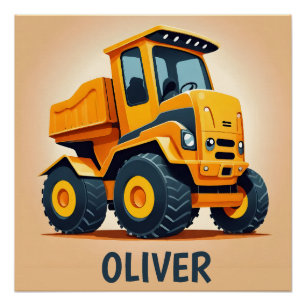 Moeie moderne bouwtruck gepersonaliseerd perfect poster