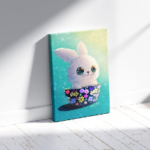 Moeie natuur in de lente: Konijn in bloeiende bloe