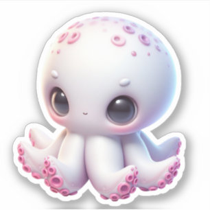 Moeie Octopus op maat gesneden vinylstickers Sticker