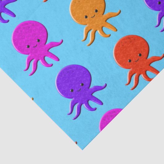 Moeie Octopus Tekeningen Op Maat Tissuepapier (Detail)