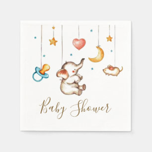 Moeie olifant baby shower servetten