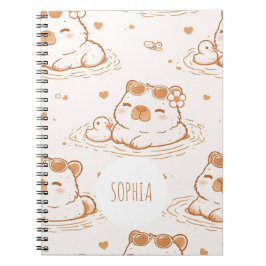 Moeie op maat gemaakte naam Capybara Meisjes Schoo Notitieboek