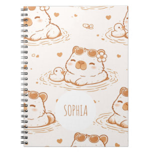 Moeie op maat gemaakte naam Capybara Meisjes Schoo Notitieboek