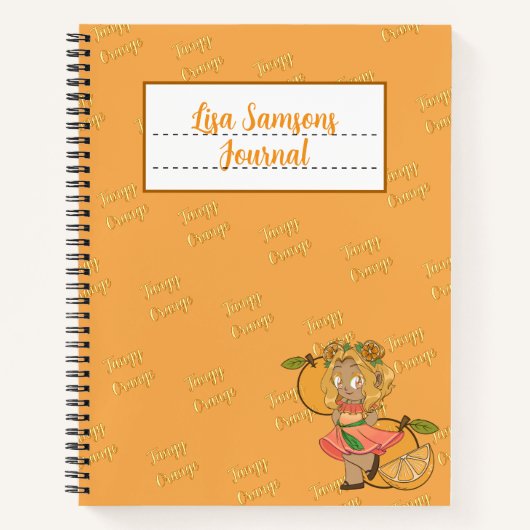Moeie Oranje Chibi Journaal Notitieboek (Voorkant)