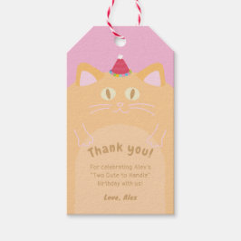 Moeie Oranje Kat Vertical Favor Labels Cadeaulabel