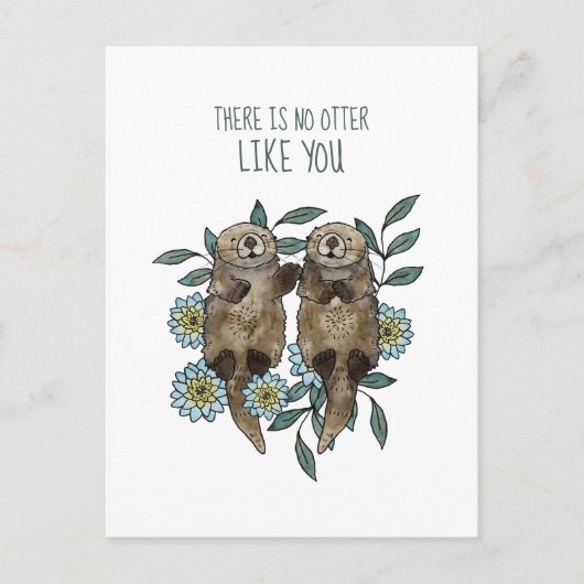 Moeie otters Pun Denk aan Jou Ansichtkaart Briefkaart (Voorkant)