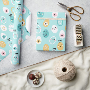 Moeie Paaseieren Patroon Kawaii Pastel Eieren Cadeaupapier
