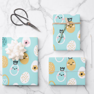 Moeie Paaseieren Patroon Kawaii Pastel Eieren Inpakpapier Vel