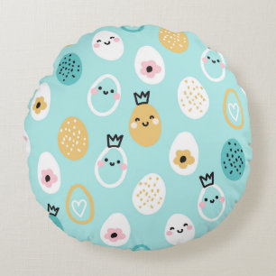 Moeie Paaseieren Patroon Kawaii Pastel Eieren Rond Kussen