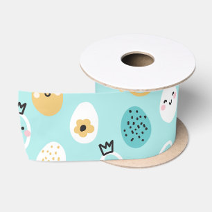 Moeie Paaseieren Patroon Kawaii Pastel Eieren Satijnen Lint
