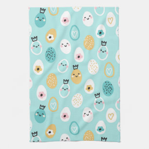 Moeie Paaseieren Patroon Kawaii Pastel Eieren Theedoek