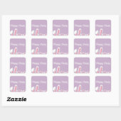Moeie Paashaas Oren Vierkante Sticker (Vel)