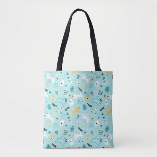 Moeie paashaas patroon Kawaii konijnen eieren Tote Bag (Voorkant)