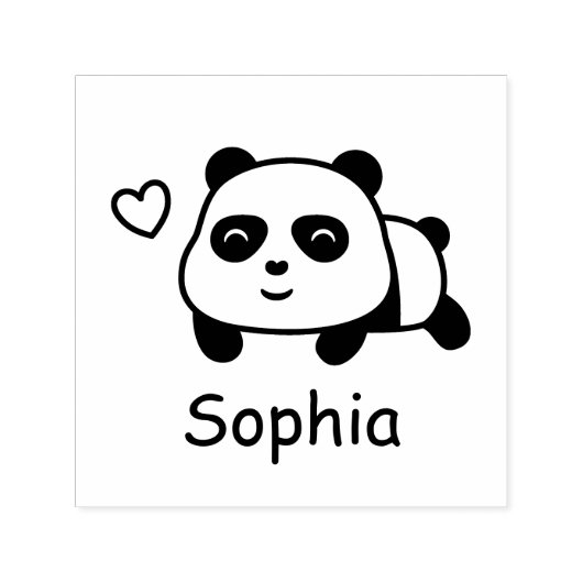 Moeie Panda Persoonlijke Naam Inktstempel Zelfinktende Stempel (Design)