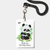 Moeie panda's aangepaste tekst badges (Voorzijde met lanyard)