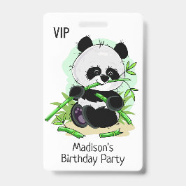 Moeie panda's aangepaste tekst badges