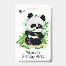 Moeie panda's aangepaste tekst badges