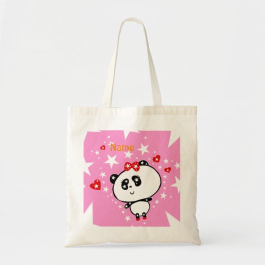 Moeie pandberen Funny Personalized Tote Bag (Voorkant)