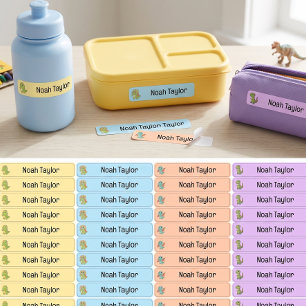 Moeie pastel dinosaurus kids gepersonaliseerde naa labels