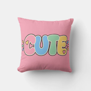 Moeie Pastel Typografie Kinderen Worp Kussen