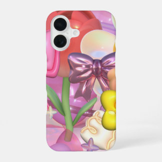 Moeie pastelkleuren bubbelstickers iPhone 16 hoesje