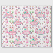 Moeie Persoonlijke IJslolly Zomer Verjaardag Meisj Cadeaupapier (Vlak)