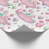 Moeie Persoonlijke IJslolly Zomer Verjaardag Meisj Cadeaupapier (Hoek)