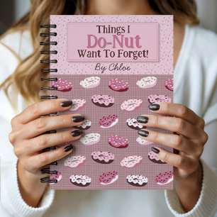 Moeie Persoonlijke Roze en Bruine Donut Thema Notitieboek