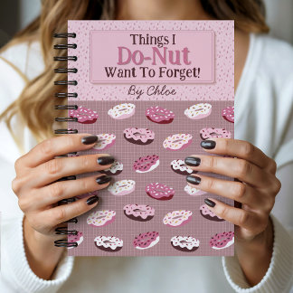 Moeie Persoonlijke Roze en Bruine Donut Thema Notitieboek
