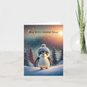 Moeie Pinguïn Kerstkaart Feestdagen Kaart (Voorkant)