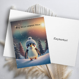 Moeie Pinguïn Kerstkaart Feestdagen Kaart
