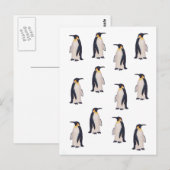 Moeie Pinguïn Patroon Briefkaart (Voorkant / Achterkant)